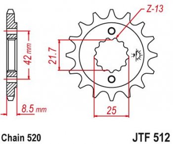 1 519 р. Звезда цепного привода JTF512 15  jtf512.15  с доставкой в г. Майкоп. Увеличить фотографию 1