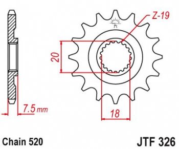 1 349 р. Звезда цепного привода JTF326 13  jtf326.13  с доставкой в г. Майкоп. Увеличить фотографию 1