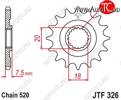 1 349 р. Звезда цепного привода JTF326 13  jtf326.13  с доставкой в г. Майкоп