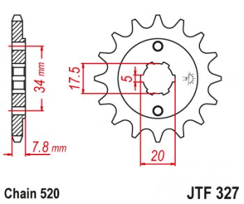 1 309 р. Звезда цепного привода JTF327 13  jtf327.13  с доставкой в г. Майкоп. Увеличить фотографию 1
