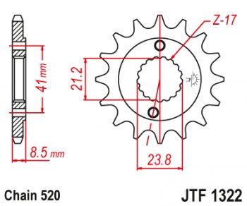 1 429 р. Звезда цепного привода JTF1322 14  jtf1322.14  с доставкой в г. Майкоп. Увеличить фотографию 1