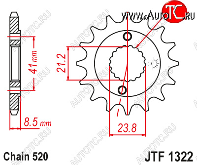 1 429 р. Звезда цепного привода JTF1322 14  jtf1322.14  с доставкой в г. Майкоп