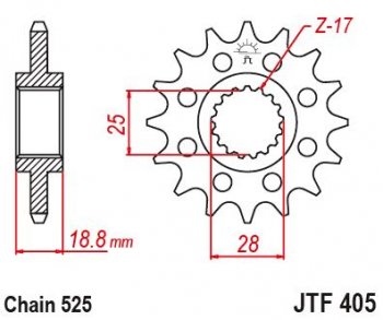 3 039 р. Звезда цепного привода JTF405 20  jtf405.20  с доставкой в г. Майкоп. Увеличить фотографию 1