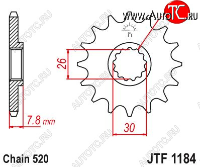 1 499 р. Звезда цепного привода JTF1184 18  jtf1184.18  с доставкой в г. Майкоп