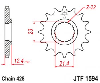 1 429 р. Звезда цепного привода JTF1594 15  jtf1594.15  с доставкой в г. Майкоп. Увеличить фотографию 1