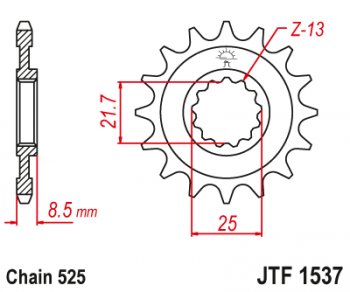 1 659 р. Звезда цепного привода JTF1537.16  jtf1537.16  с доставкой в г. Майкоп. Увеличить фотографию 1