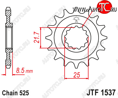 1 659 р. Звезда цепного привода JTF1537.16  jtf1537.16  с доставкой в г. Майкоп