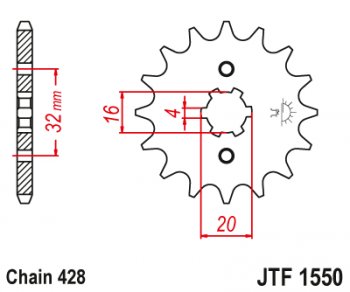 619 р. Звезда цепного привода JTF1550.14  jtf1550.14  с доставкой в г. Майкоп. Увеличить фотографию 1
