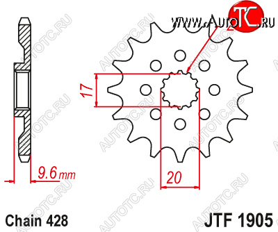 1 229 р. Звезда цепного привода JTF1905.13  jtf1905.13  с доставкой в г. Майкоп