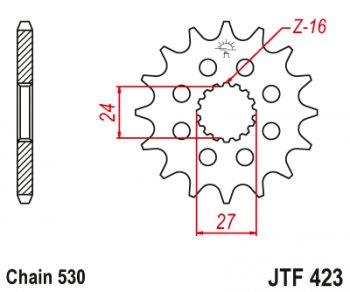1 829 р. Звезда цепного привода JTF423 18  jtf423.18  с доставкой в г. Майкоп. Увеличить фотографию 1