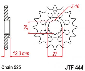 2 049 р. Звезда цепного привода JTF444.17  jtf444.17  с доставкой в г. Майкоп. Увеличить фотографию 1