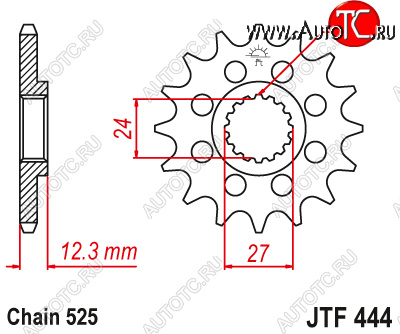 2 049 р. Звезда цепного привода JTF444.17  jtf444.17  с доставкой в г. Майкоп