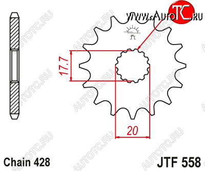 639 р. Звезда цепного привода JTF558.14  jtf558.14  с доставкой в г. Майкоп