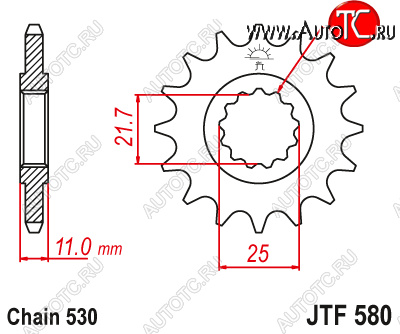 1 909 р. Звезда цепного привода JTF580.17  jtf580.17  с доставкой в г. Майкоп
