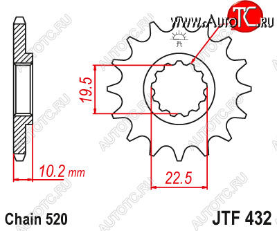 1 319 р. Звезда цепного привода JTF432 13  jtf432.13  с доставкой в г. Майкоп