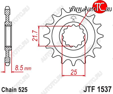 1 579 р. Звезда цепного привода JTF1537 15RB  jtf1537.15rb  с доставкой в г. Майкоп