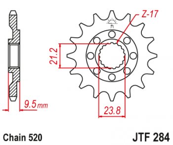 1 319 р. Звезда цепного привода JTF284 14  jtf284.14  с доставкой в г. Майкоп. Увеличить фотографию 1