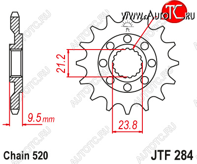 1 319 р. Звезда цепного привода JTF284 14  jtf284.14  с доставкой в г. Майкоп