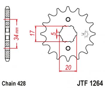 599 р. Звезда цепного привода JTF1264 15  jtf1264.15  с доставкой в г. Майкоп. Увеличить фотографию 1