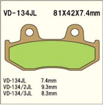 1 689 р. Тормозные колодки Vesrah VD 134JL	  пм-00005036  с доставкой в г. Майкоп. Увеличить фотографию 1