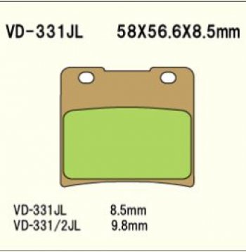 1 589 р. Тормозные колодки Vesrah VD 331JL	  пм-00005118  с доставкой в г. Майкоп. Увеличить фотографию 1