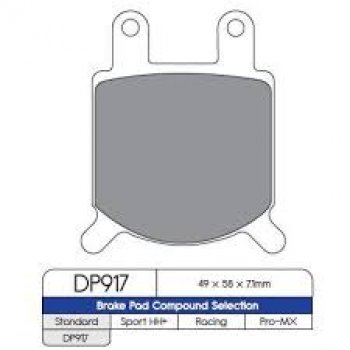 1 149 р. Тормозные колодки DP DP917  пм-00017346  с доставкой в г. Майкоп. Увеличить фотографию 1