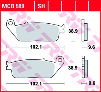 3 469 р. Тормозные колодки TRW MCB599  mcb599  с доставкой в г. Майкоп. Увеличить фотографию 1