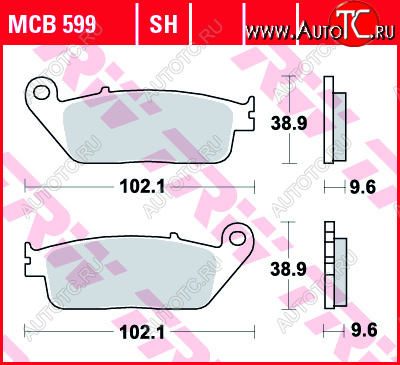 3 469 р. Тормозные колодки TRW MCB599  mcb599  с доставкой в г. Майкоп