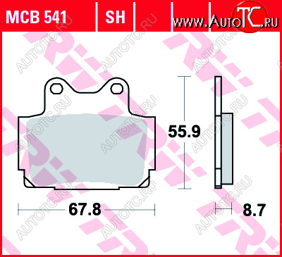 3 309 р. Тормозные колодки TRW MCB541  mcb541  с доставкой в г. Майкоп