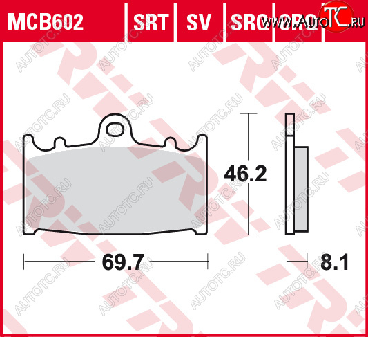 3 309 р. Тормозные колодки TRW MCB602  mcb602  с доставкой в г. Майкоп