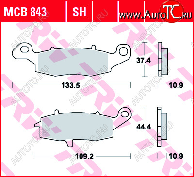4 089 р. Тормозные колодки TRW MCB843SH  mcb843sh  с доставкой в г. Майкоп