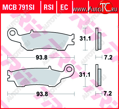 3 009 р. Тормозные колодки TRW MCB791SI  mcb791si  с доставкой в г. Майкоп