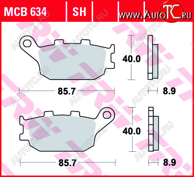 3 889 р. Тормозные колодки TRW MCB634SH  mcb634sh  с доставкой в г. Майкоп