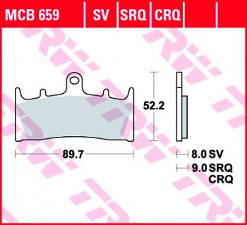 4 859 р. Тормозные колодки TRW MCB659SV  mcb659sv  с доставкой в г. Майкоп. Увеличить фотографию 1