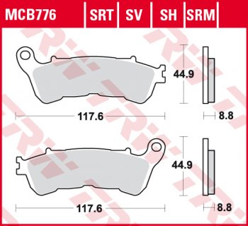 5 449 р. Тормозные колодки TRW MCB776SV  mcb776sv  с доставкой в г. Майкоп. Увеличить фотографию 1