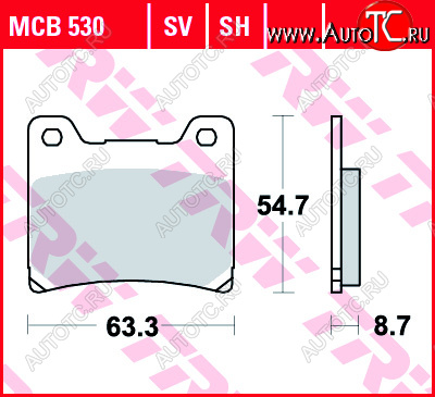 3 879 р. Тормозные колодки TRW MCB530SH  mcb530sh  с доставкой в г. Майкоп