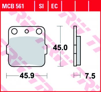 3 109 р. Тормозные колодки TRW MCB561SI  mcb561si  с доставкой в г. Майкоп. Увеличить фотографию 1
