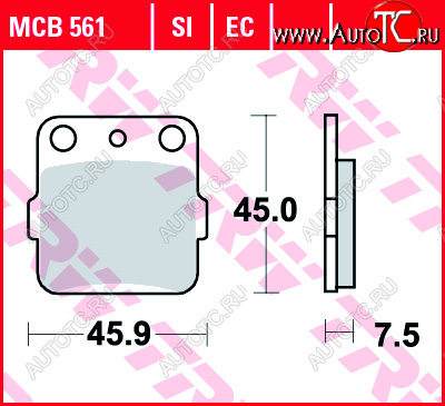 3 109 р. Тормозные колодки TRW MCB561SI  mcb561si  с доставкой в г. Майкоп