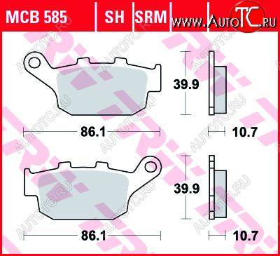 3 889 р. Тормозные колодки TRW MCB585SH  mcb585sh  с доставкой в г. Майкоп