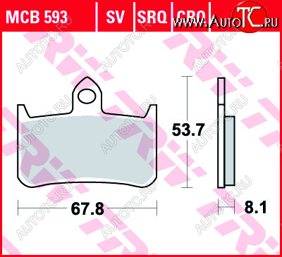 3 889 р. Тормозные колодки TRW MCB593SV  mcb593sv  с доставкой в г. Майкоп
