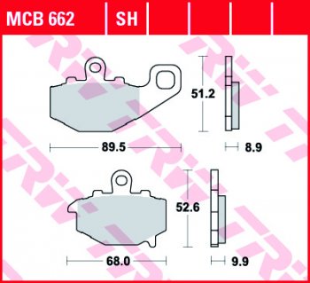 3 889 р. Тормозные колодки TRW MCB662SH  mcb662sh  с доставкой в г. Майкоп. Увеличить фотографию 1