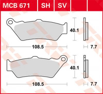 3 889 р. Тормозные колодки TRW MCB671SV  mcb671sv  с доставкой в г. Майкоп. Увеличить фотографию 1