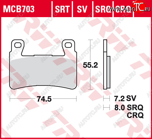 3 889 р. Тормозные колодки TRW MCB703SV  mcb703sv  с доставкой в г. Майкоп