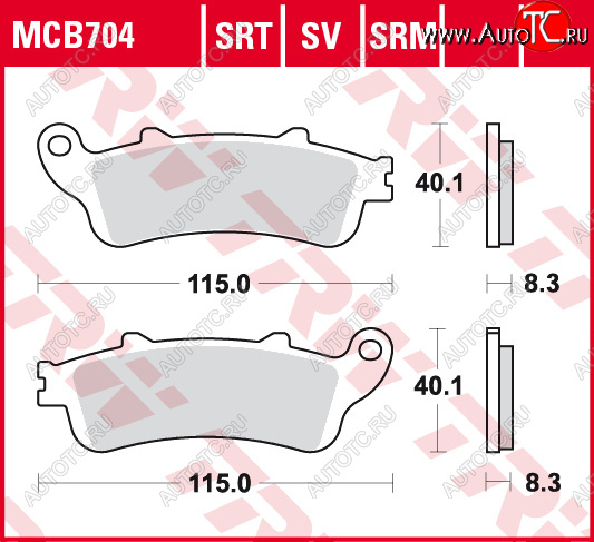 4 869 р. Тормозные колодки TRW MCB704  mcb704  с доставкой в г. Майкоп