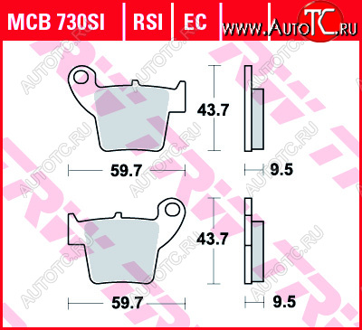 3 009 р. Тормозные колодки TRW MCB730SI  mcb730si  с доставкой в г. Майкоп