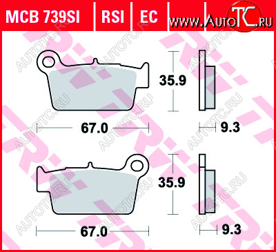 3 109 р. Тормозные колодки TRW MCB739RSI  mcb739rsi  с доставкой в г. Майкоп