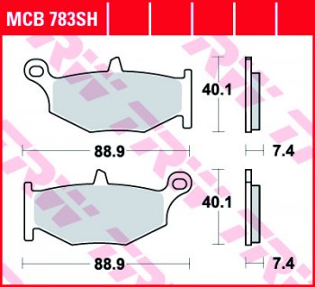 3 889 р. Тормозные колодки TRW MCB783SH  mcb783sh  с доставкой в г. Майкоп. Увеличить фотографию 1