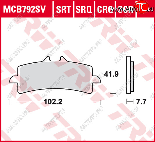 5 449 р. Тормозные колодки TRW MCB792SRT  mcb792srt  с доставкой в г. Майкоп