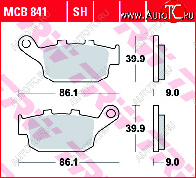 3 889 р. Тормозные колодки TRW MCB841SH  mcb841sh  с доставкой в г. Майкоп