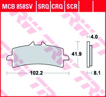 4 479 р. Тормозные колодки TRW MCB858SV  mcb858sv  с доставкой в г. Майкоп. Увеличить фотографию 1
